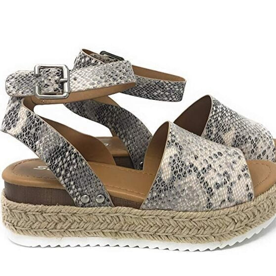 Damen Plateau-Sandalen mit verstellbarem Riemen R&B