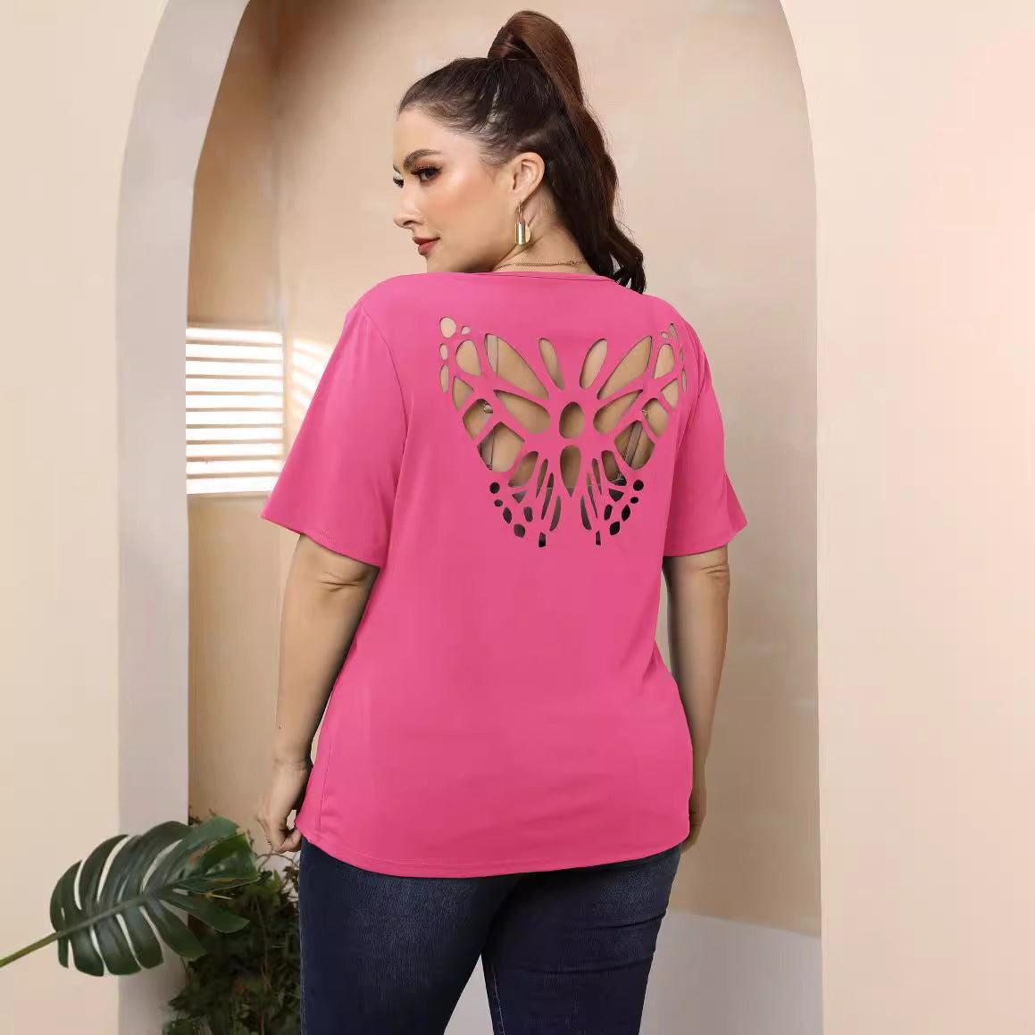 Damen modisches Basic T-Shirt R&B