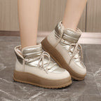 Damen modische Winterstiefeletten mit warmem Kunstfell und robuster Sohle R&B