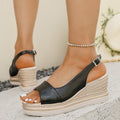 Damen Wedge-Sandalen mit verstellbarem Riemen und rutschfester Sohle