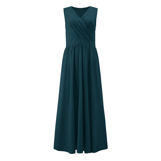 Damen Elegantes Maxikleid mit raffiniertem Wickeldesign und fließendem Stoff R&B