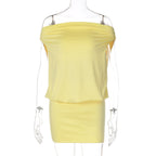 Damen Off-Shoulder Minikleid mit fließendem Design R&B