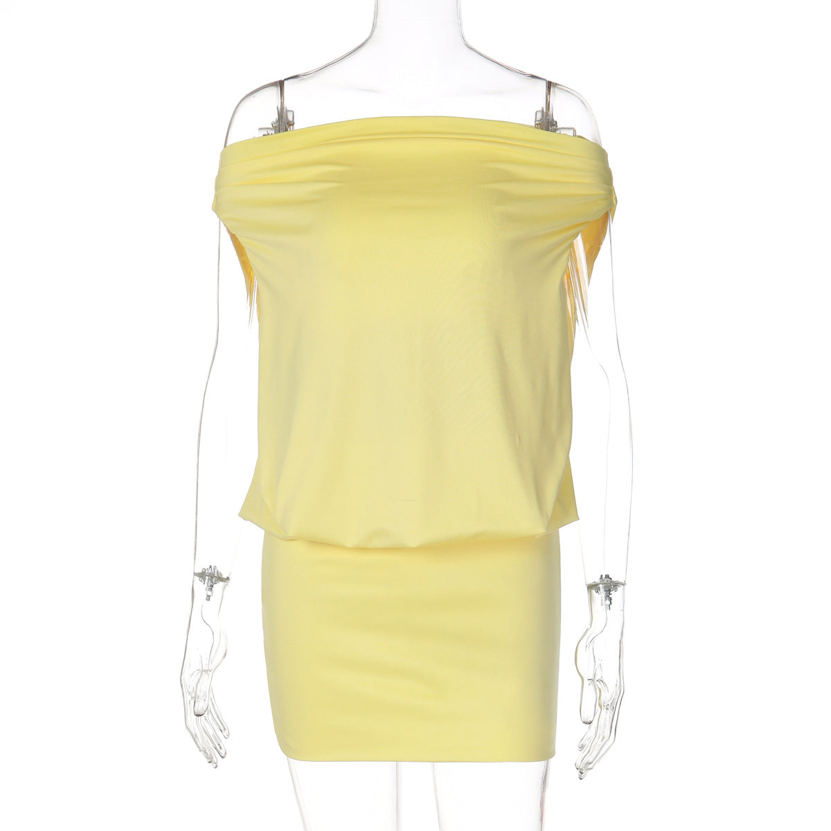 Damen Off-Shoulder Minikleid mit fließendem Design R&B