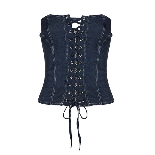 Damen Corsage-Oberteil mit raffiniertem Schnürdesign und figurformendem Schnitt R&B