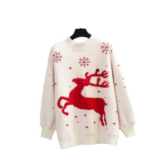 Damen Kuscheliger Weihnachtspullover mit festlichem Rentierdesign R&B