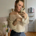 Damen Eleganter Feinstrickpullover mit lässigem Schnitt und Rundhalsausschnitt R&B