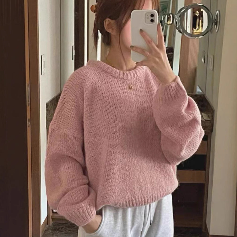 Damen Kuscheliger Strickpullover mit weitem Schnitt und klassischen Rippdetails