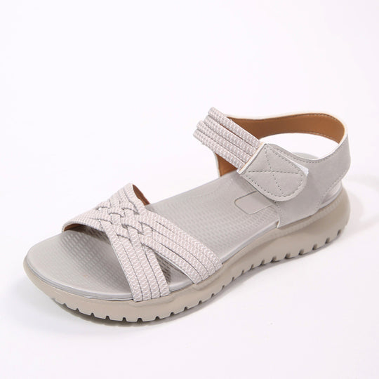Damen komfortable Riemensandalen mit verstellbarem Klettverschluss R&B