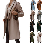Damen Eleganter Wollmantel mit schmaler Silhouette und tiefen Taschen R&B