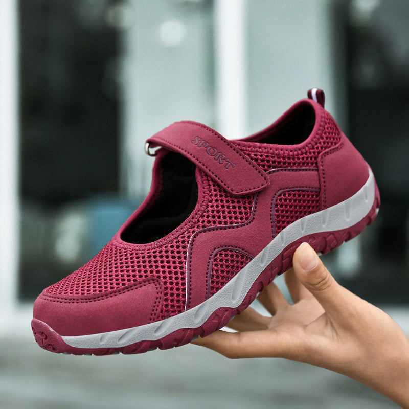 Damen Atmungsaktive Sport-Sneaker mit verstellbarem Klettverschluss R&B