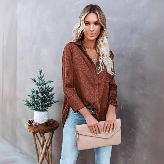 Damen Elegante Bluse mit feinem Strukturmuster und durchgehendem Knopfverschluss R&B
