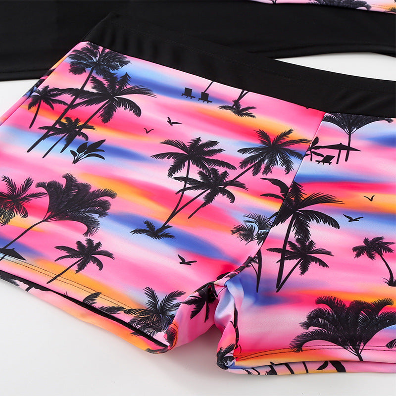 Damen Sport-Badeanzug mit modernem Oberteil und Shorts