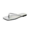 Damen Flip-Flops mit geflochtenem Riemen und bequemer Sohle EB
