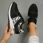 Damen Sportliche Sneakers mit floralem Design und atmungsaktivem Obermaterial R&B