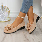 Damen elegante Ballerinas mit stilvoller Blumenapplikation R&B