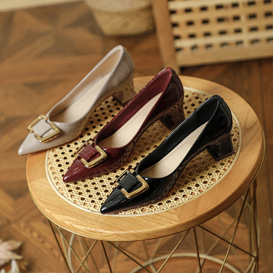 Damen elegante Stilettopumps mit modischem Schnallenakzent R&B