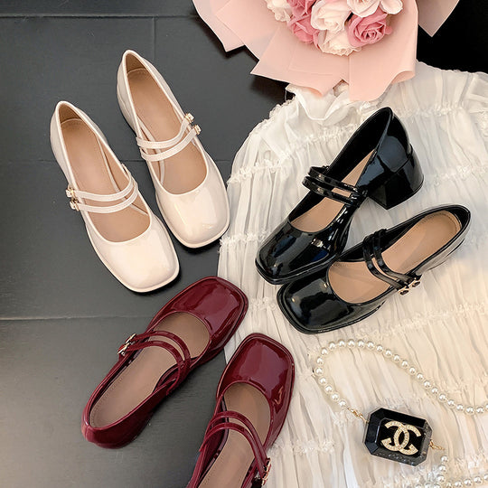 Damen Plateau-Pumps mit dekorativem Doppelriemen R&B