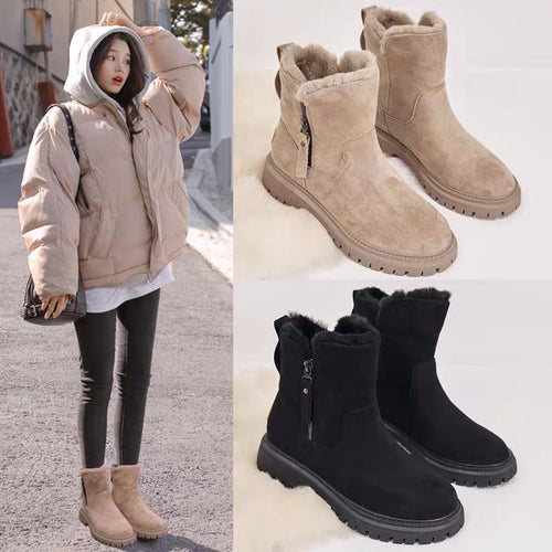 Damen modische Winterboots mit weichem Innenfutter und robustem Profil R&B