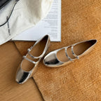 Damen Elegante Mary Jane Schuhe mit doppelten Riemchen und hochwertiger Leder-Oberfläche R&B
