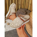 Damen Komfortable und elegante Clogs mit luftiger Häkelstruktur R&B