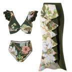 Damen Bikini-Set mit charmantem Rüschendesign und eleganter Strandumhüllung R&B