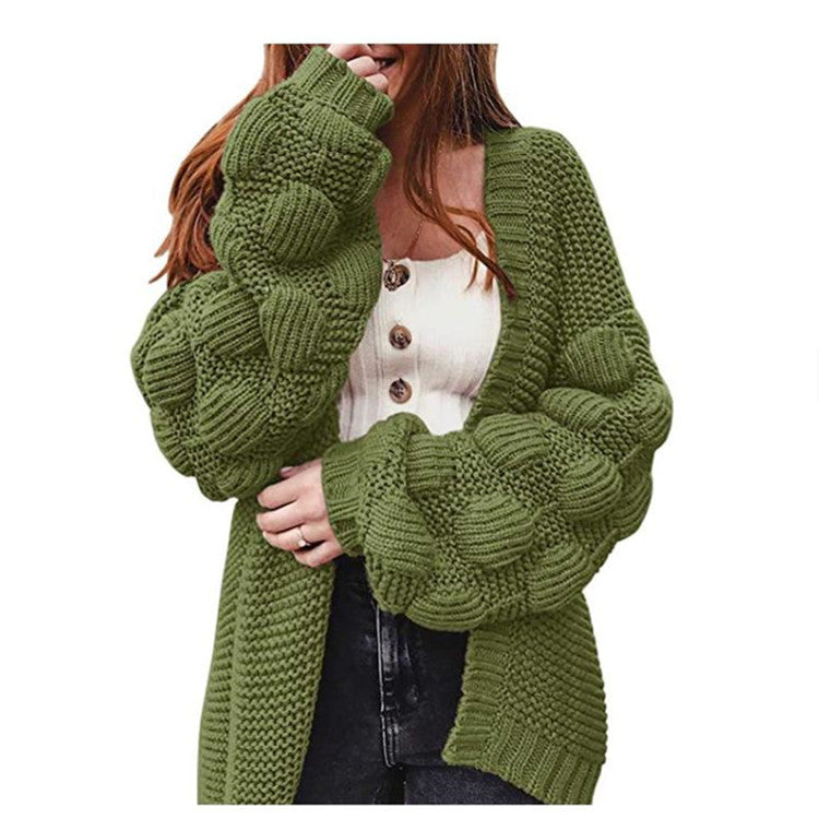 Damen Strickjacke mit strukturierten Ärmeln R&B