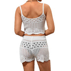 Damen luftiges Häkel-Set mit Top und Shorts R&B