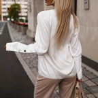Damen gehobenes Oberteil mit eleganten Knopfdetails R&B