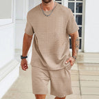 Herren lässiges Freizeit-Set aus hochwertigem Strukturmaterial R&B