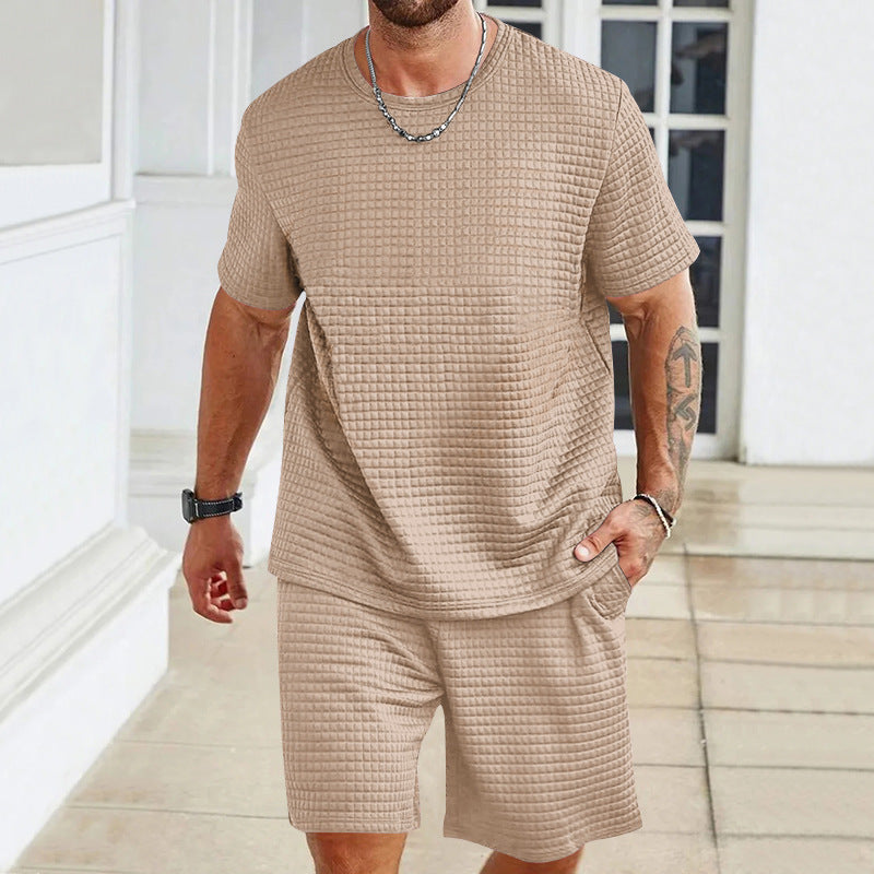 Herren lässiges Freizeit-Set aus hochwertigem Strukturmaterial R&B