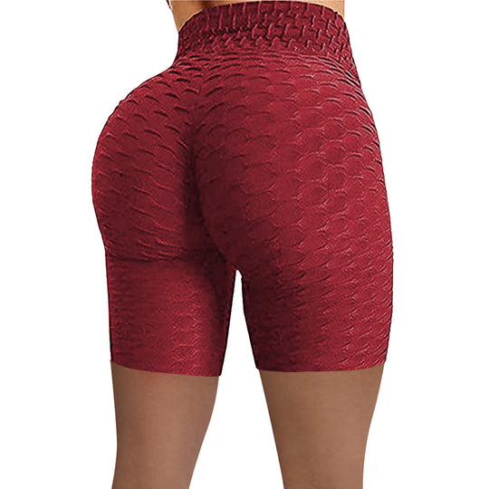 Damen Komfortable Sportshorts mit hohem Taillenbund und strukturierter Oberfläche R&B