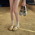 Damen Mary Jane Ballerinas mit Doppelriemen und modischem Schnallenverschluss
