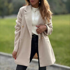 Damen Eleganter Langblazer mit herausragenden Knöpfen R&B