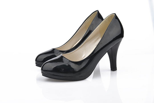 Damen elegante Hochglanz-Pumps mit bequemem Innenfutter und stabilem Blockabsatz R&B