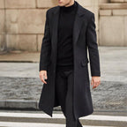 Herren eleganter lang geschnittener Wollmantel