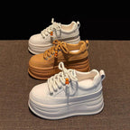 Damen modische Plateau Sneakers mit dekorativen Schnürsenkeln und strukturiertem Obermaterial R&B