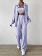Damen Zweiteiliges Lounge-Set mit Oberteil und weiter Hose R&B