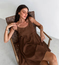 Damen luftiges Sommerkleid mit verstellbaren Trägern und elastischem Bund R&B