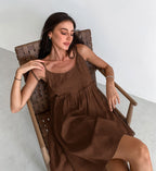 Damen luftiges Sommerkleid mit verstellbaren Trägern und elastischem Bund R&B