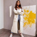 Damen Langer Strickcardigan mit praktischen Taschen und lässigem Schnitt R&B