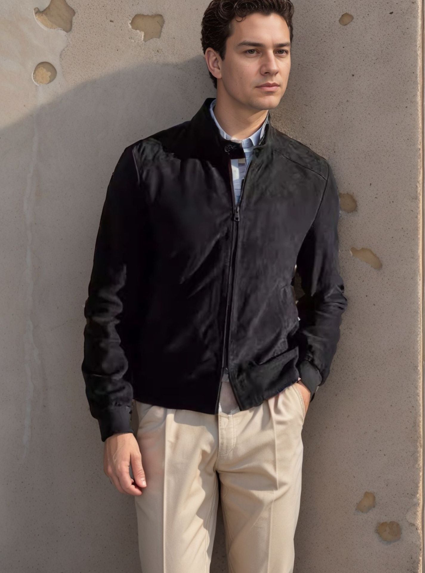 Herren Sportliche Leichte Jacke mit modernem Kragen R&B