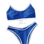 Damen Sportlicher Bikini mit Struktur und kontrastierenden Details