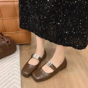 Damen Ballerinas mit modischer Riemchenverzierung R&B