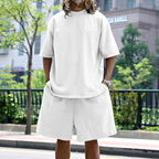 Herren nan oversized Loungewear-Set mit Boxy-Shirt Kordelbund-Bermuda und weichem Baumwollmix R&B