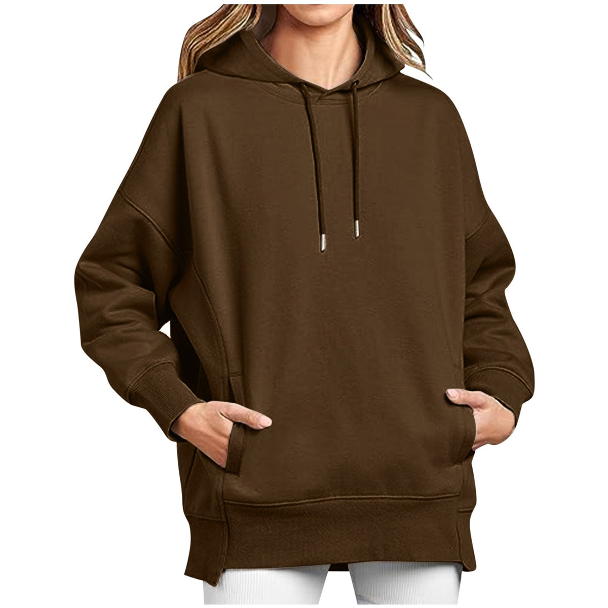 Damen Oversized Kapuzenpullover mit Taschen und Kängurustil R&B