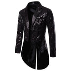 Herren Pailletten-Blazer im eleganten Schnitt mit asymmetrischem Design R&B