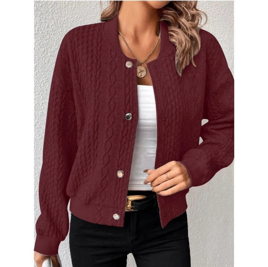 Damen Lässige Strickjacke mit strukturierter Oberfläche und Knopfleiste R&B