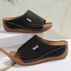 Damen Wedge-Pantoletten mit modischem Riemendesign und komfortablem Fußbett R&B