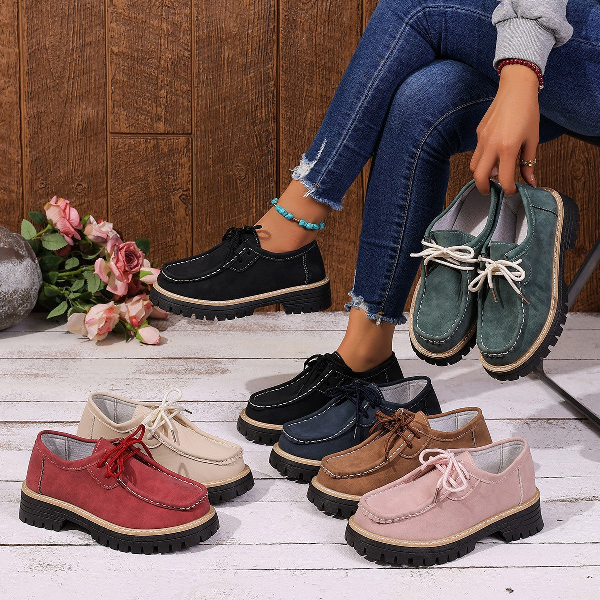 Damen Komfortable Boots mit strapazierfähiger Profilsohle