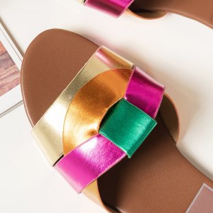Damen Badeschuhe mit eleganter Falten-Optik R&B